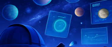 En detaljeret illustration af en futuristisk by med høje skyskrabere og flyvende biler under en klar blå himmel.